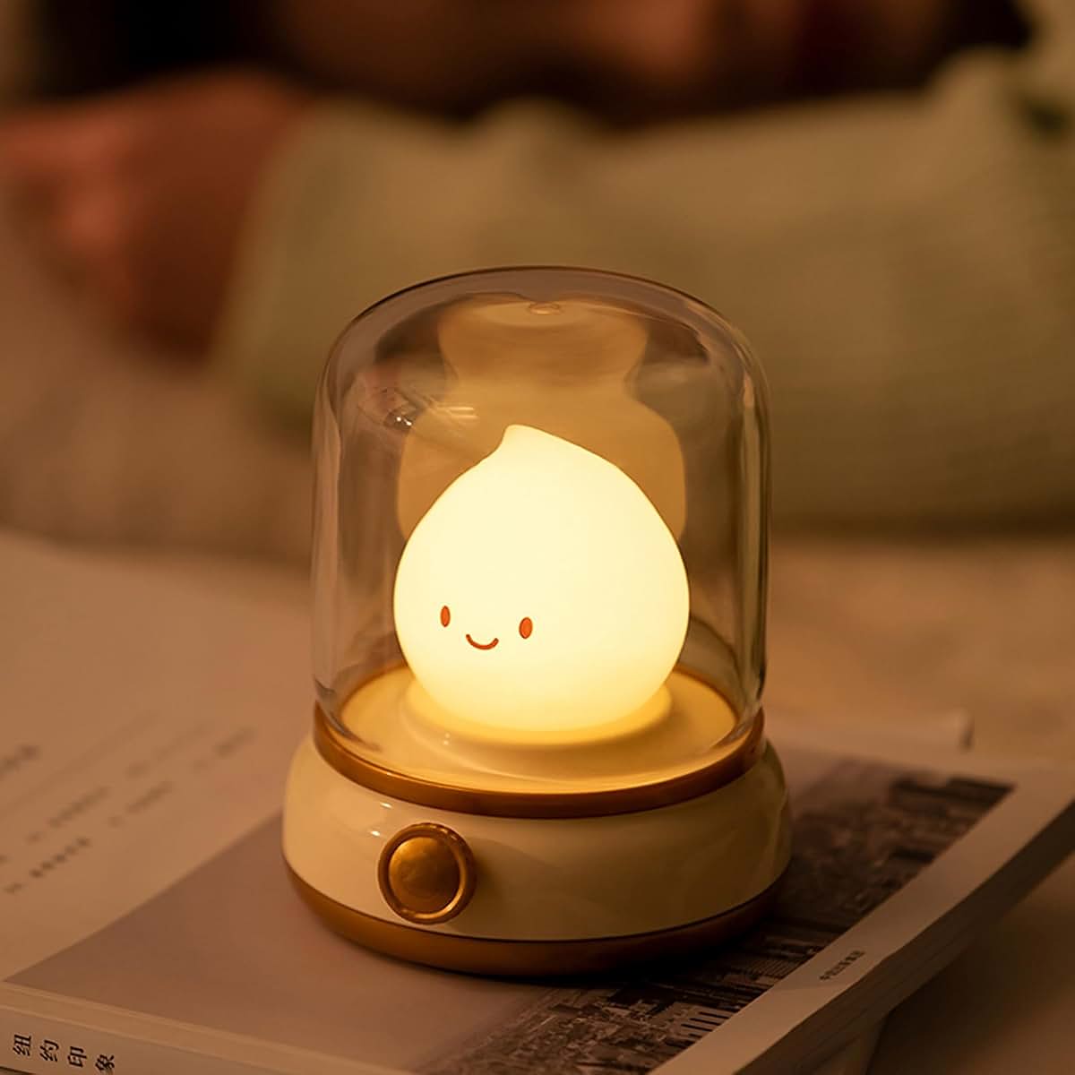 YumeGlint Flameless Kerosene-Style Night Light - Dimmable USB Rechargeable LED Candle Light