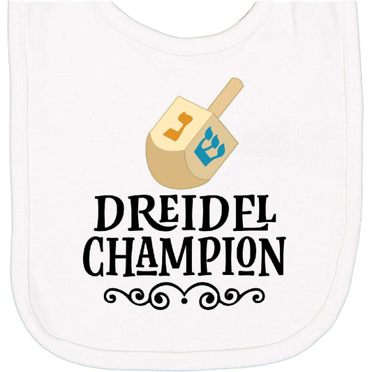 InkTastic Hanukkah Dreidel Champion Newborn Bib