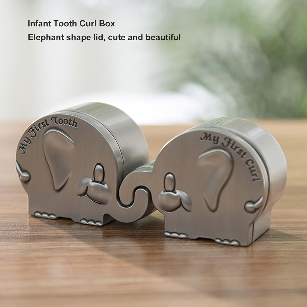 Sorandy Baby Teeth Keepsake Box, First Tooth and Elephant Shape Keepsake Box, Kids Teeth Fairy Organizer Containter (photo 2)