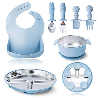 Stainless Steel Baby Feeding Set | 7 Pieces for Toddlers & Babies
