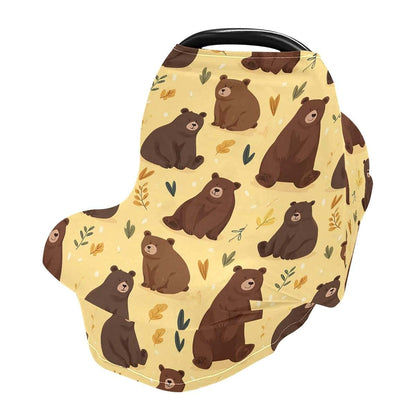 Lancerry Baby Car Seat Cover Brown Bears