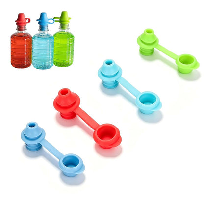 Gsycle Universal Sippy Cup Adapter for Water Bottles, 4Pcs No Spill Silicone Bottle Spout Leak Proof Drinking Top for