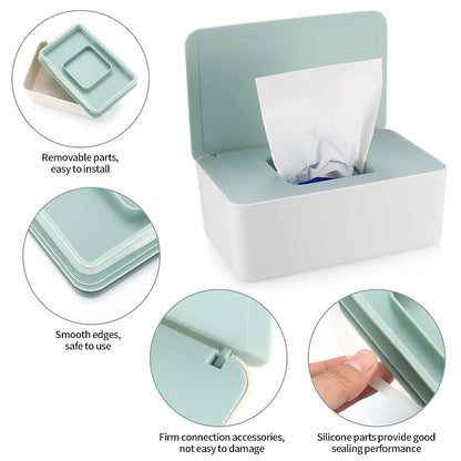 XhjzgcTech 2Pcs Diaper Wipes Dispenser, Refillable Wipe Container, Keep Wipes Fresh (photo 3)