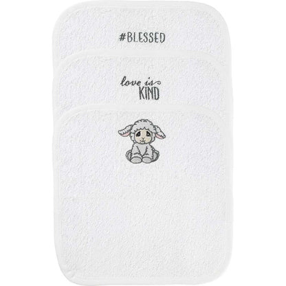 Precious Moments Luffie Lamb Washcloths 3 Pack