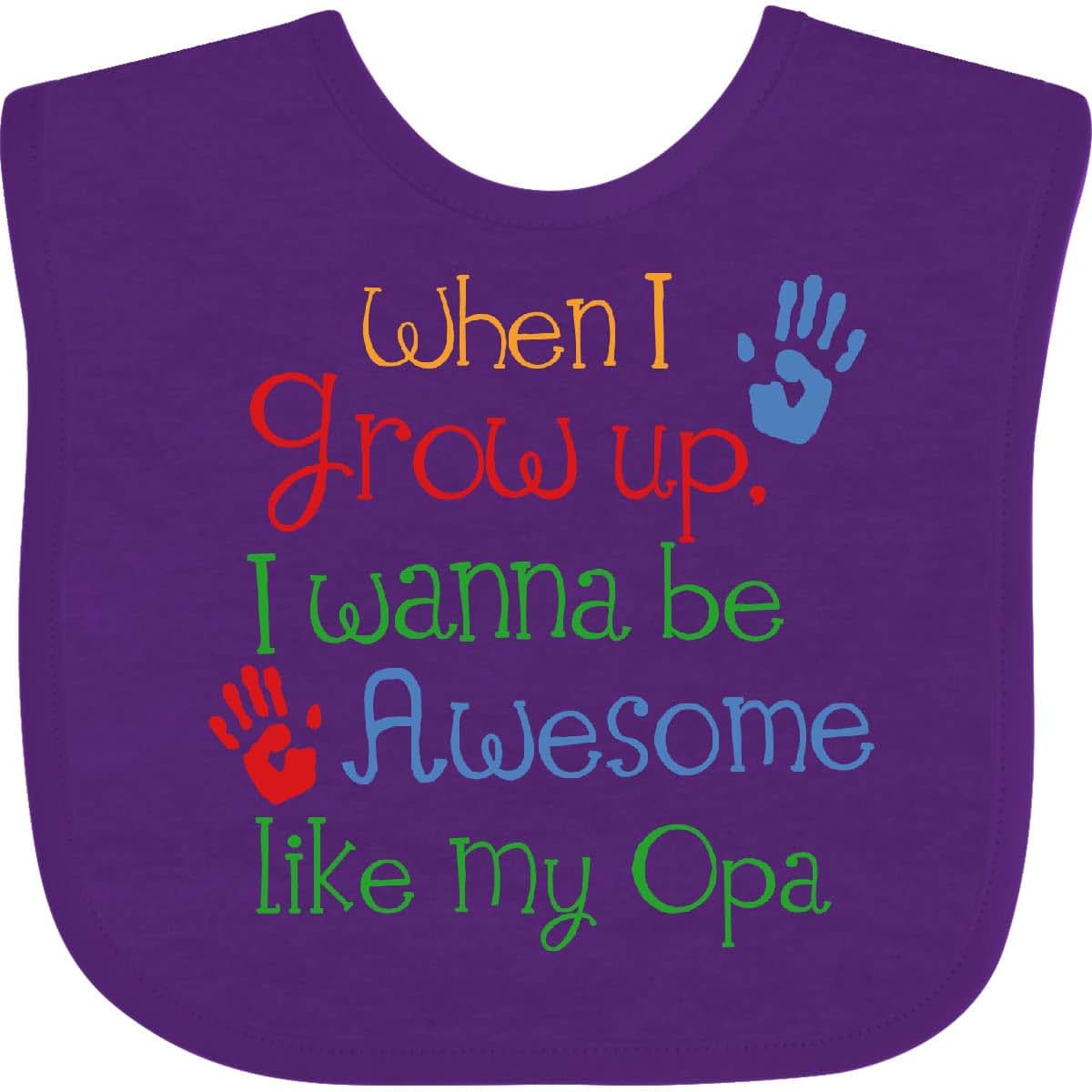 Inktastic Awesome Like My Opa Baby Bib with Handprint Design