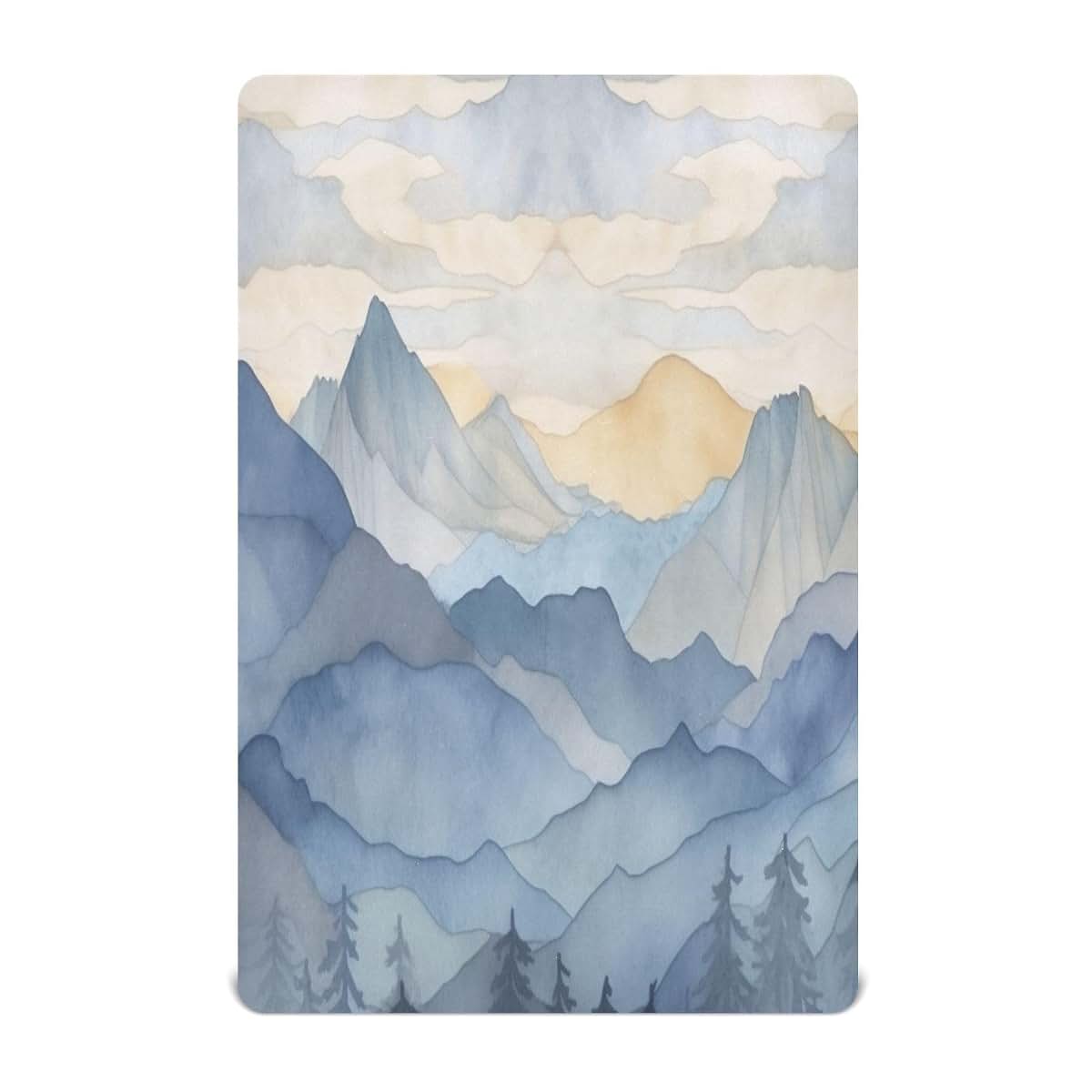 Kigai Blue Mountain Crib Sheet, Stretchy Fitted 28 x 52 x 9 Inches