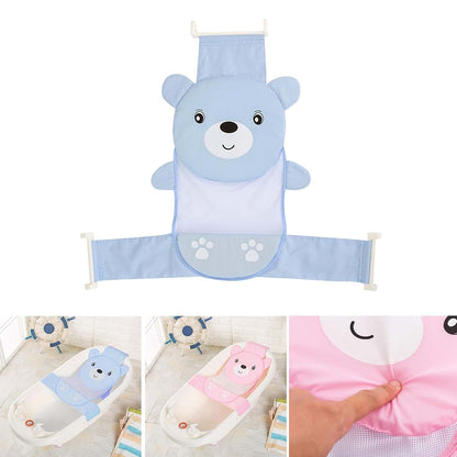 Cute Cartoon Bear Foldable Portable Baby Bathtub Bathing Net