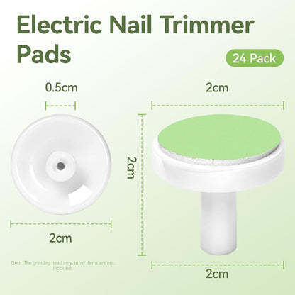 24-Piece Electric Nail Trimmer Replacement Pads for Momcozy Nail File, Dark and Light Green