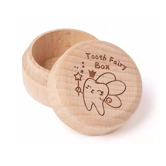 Hdsun Tooth Fairy Box, Wooden Tooth Storage Keepsake