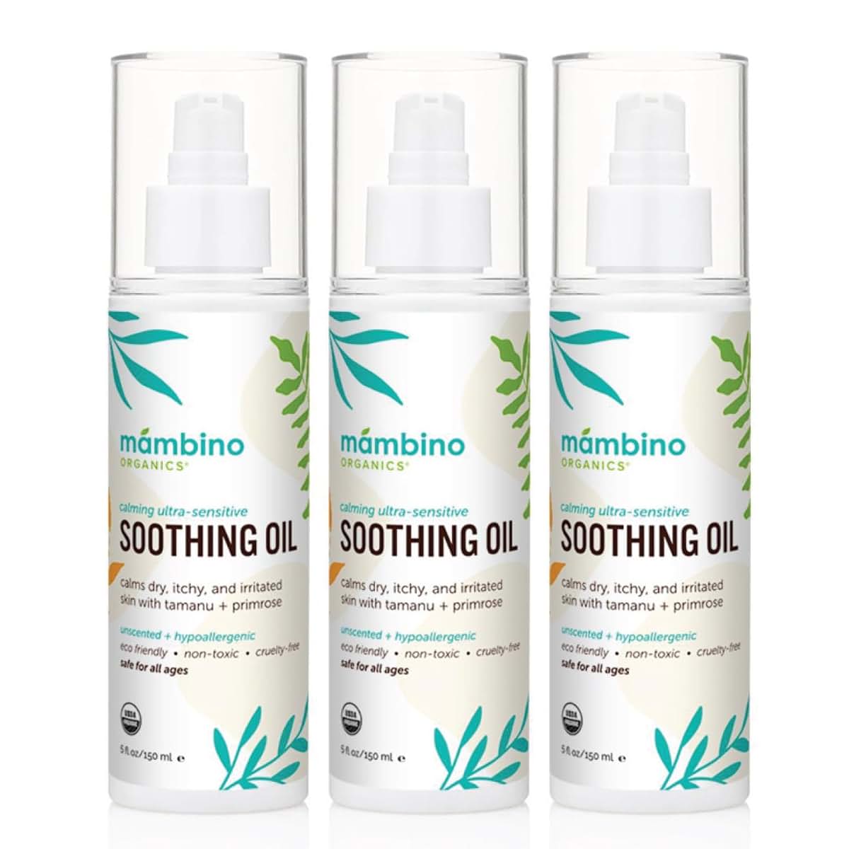 Mambino Organics Soothing Baby Oil, Organic Unscented Body Oil with Jojoba, Evening Primrose, Hydrates Dry, Itchy Skin