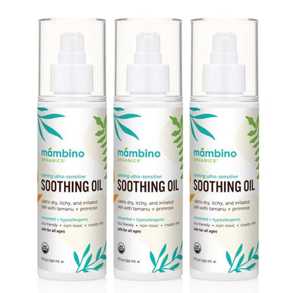 Mambino Organics Soothing Baby Oil, Organic Unscented Body Oil with Jojoba, Evening Primrose, Hydrates Dry, Itchy Skin