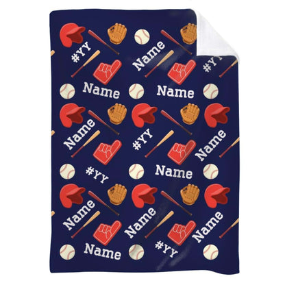 L&NG Customized Baby Blankets, Custom Baseball Blanket's Gifts with Name, Baseball Fleece Blanket's Boy, Ball Player