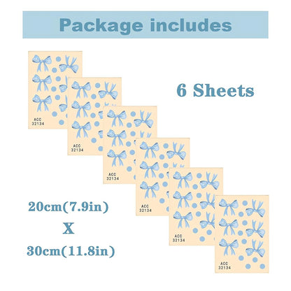 Sacinora Light Blue Bowknots Wall Stickers Polka Dots Decals for Nursery Room