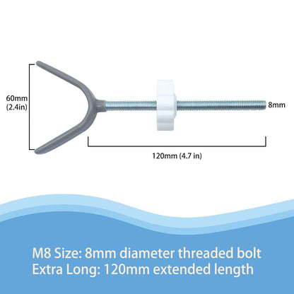vmaisi Baby Gate Banister Adapter Y-Spindle Rods, M8 8mm, 2-Pack Grey