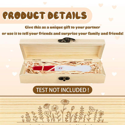 Chgcraft Wooden Pregnancy Test Keepsake Box With Engraved Floral Design And Lock