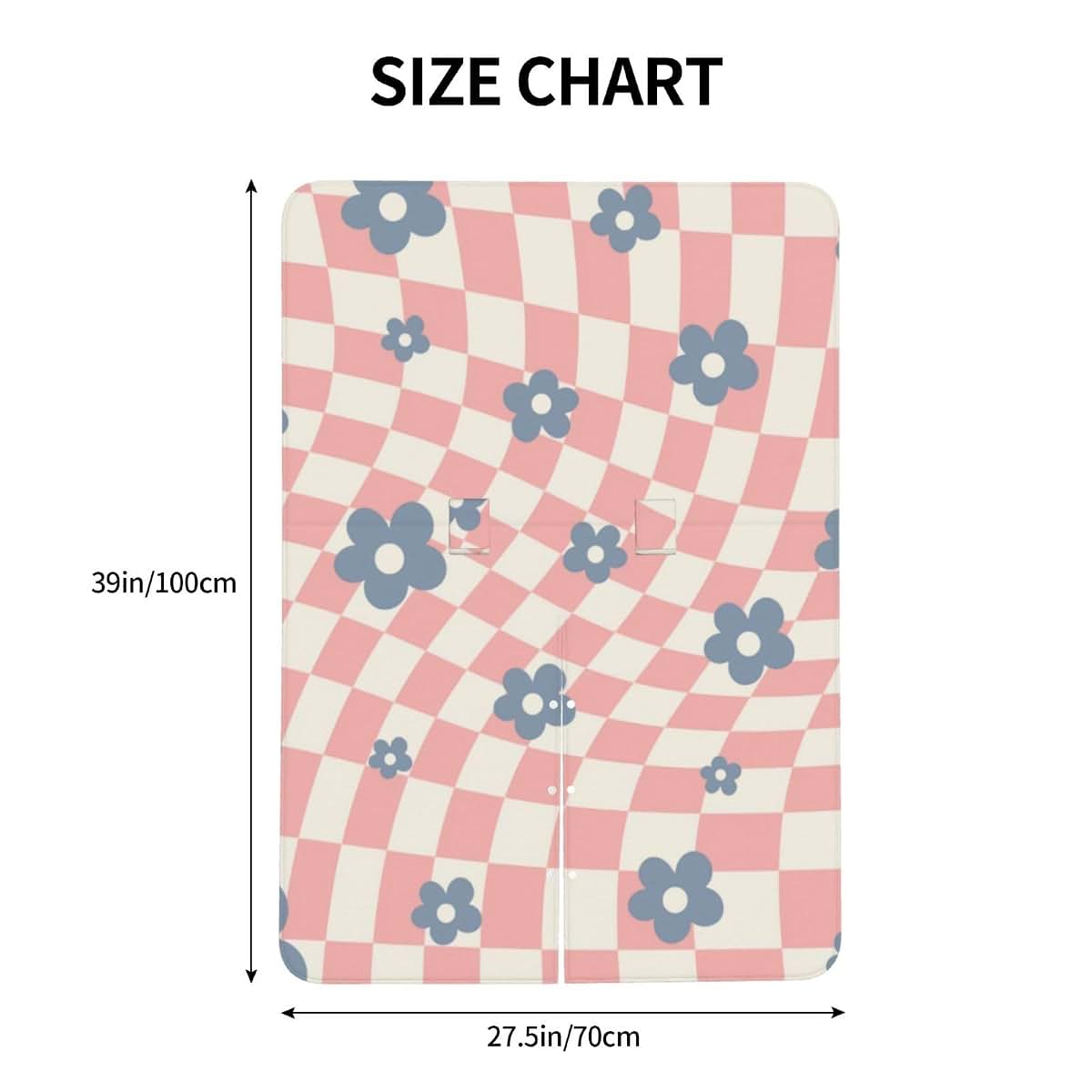 Raapsbrw Pink Blue Checkered Floral 4-In-1 Multi-Use Baby Car Seat Cover (photo 4)