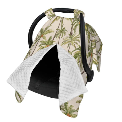 CAYKWVZ Vintage Tropical Palm Trees Baby Car Seat Canopy Cover And Nursing Cover