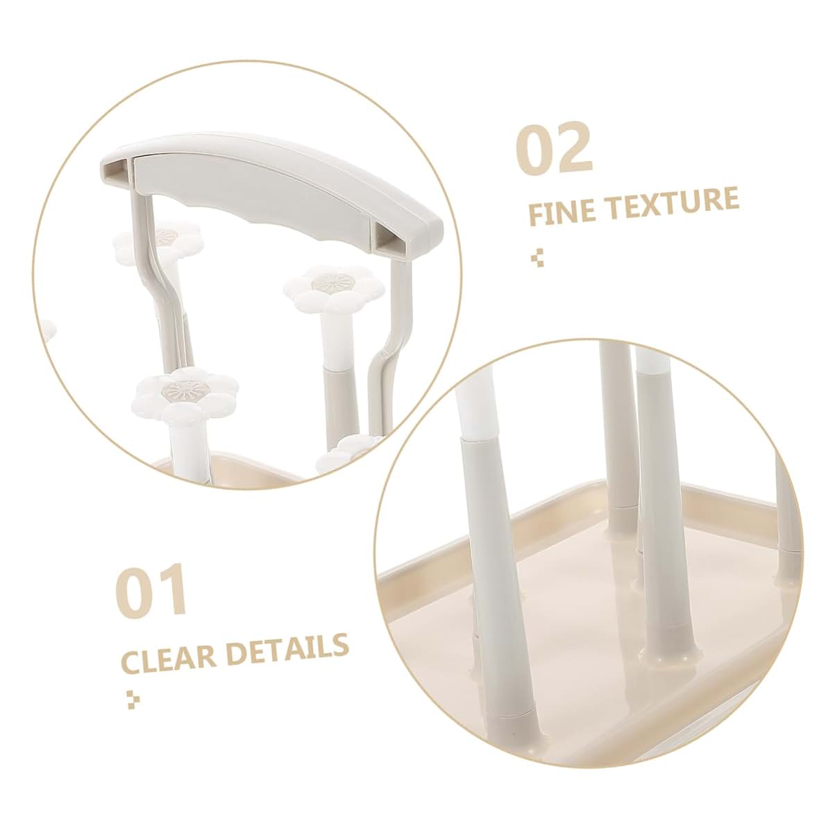 Space Saving Bottle Drying Rack with Cup Holder for Countertop Organization