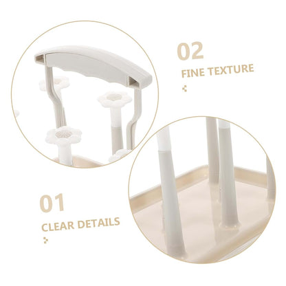 Space Saving Bottle Drying Rack with Cup Holder for Countertop Organization