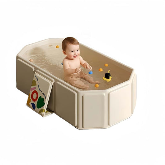 HeiheiTom Baby Foldable Kids Bathtub for Infants to Toddler with Non-Slip Base,Easy Storage,Perfect for Small Spaces