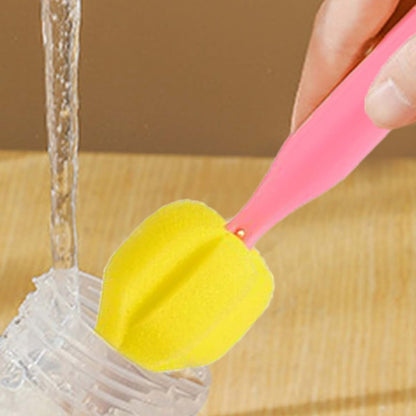 Portable Bottle Nipple Sponge Brush for Baby Water Cups and Bottles
