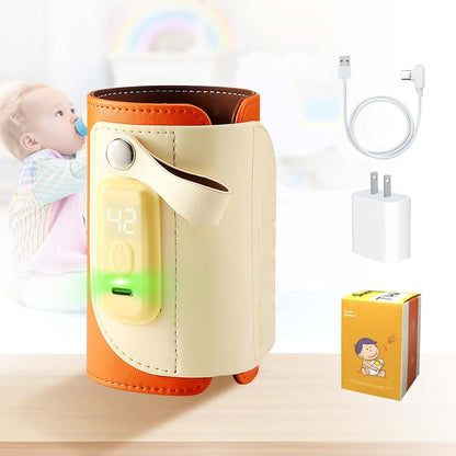 KOCASO Portable Bottle Warmer,Baby Bottle Insulation Cover Bottle Warmer with 18W Quick Charge and LED