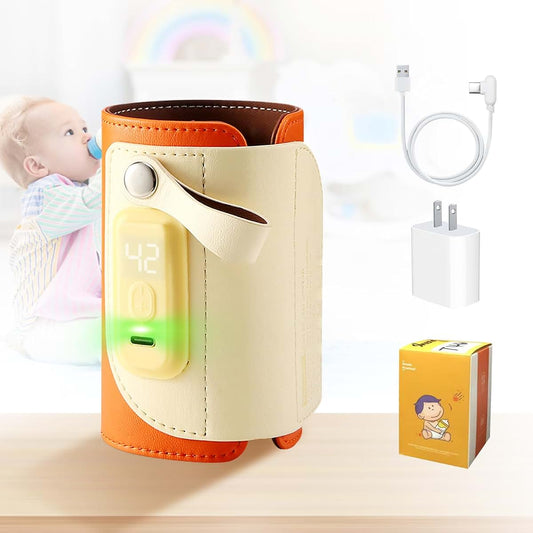 KOCASO Portable Bottle Warmer,Baby Bottle Insulation Cover Bottle Warmer with 18W Quick Charge and LED