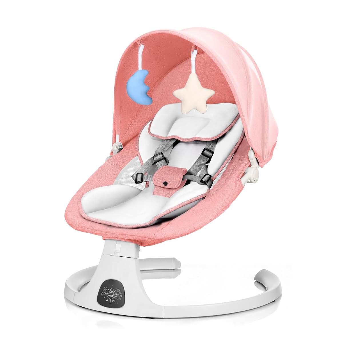 DEAREST BABY Baby Swing 3 in 1 Multifunctional Infant Rocker, Portable with Remote Control, 5-Point Seat Belt, 5 Auto