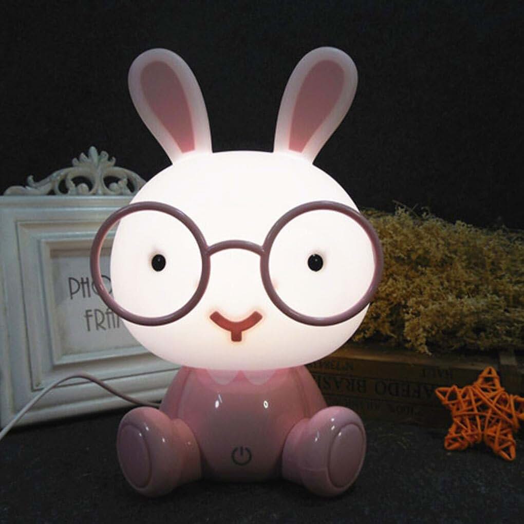 WUUISDNX Three light colours - LED rabbit night light for a customizable atmosphere ABS night light table lamp, 55003B (photo 3)