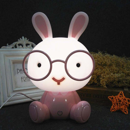 WUUISDNX Three light colours - LED rabbit night light for a customizable atmosphere ABS night light table lamp, 55003B (photo 3)