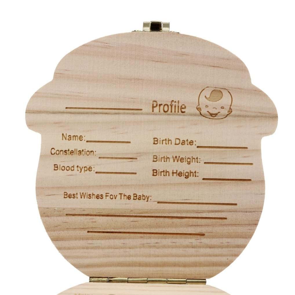 Gbell Baby Teeth Box, Wood Organizer StorageTeeth Save Box for Toddler Infant Newborn Baby Boy&Girl (B) (photo 4)