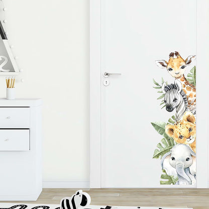 sacinora Watercolor Jungle Animal Wall Stickers for Nursery and Kids Room