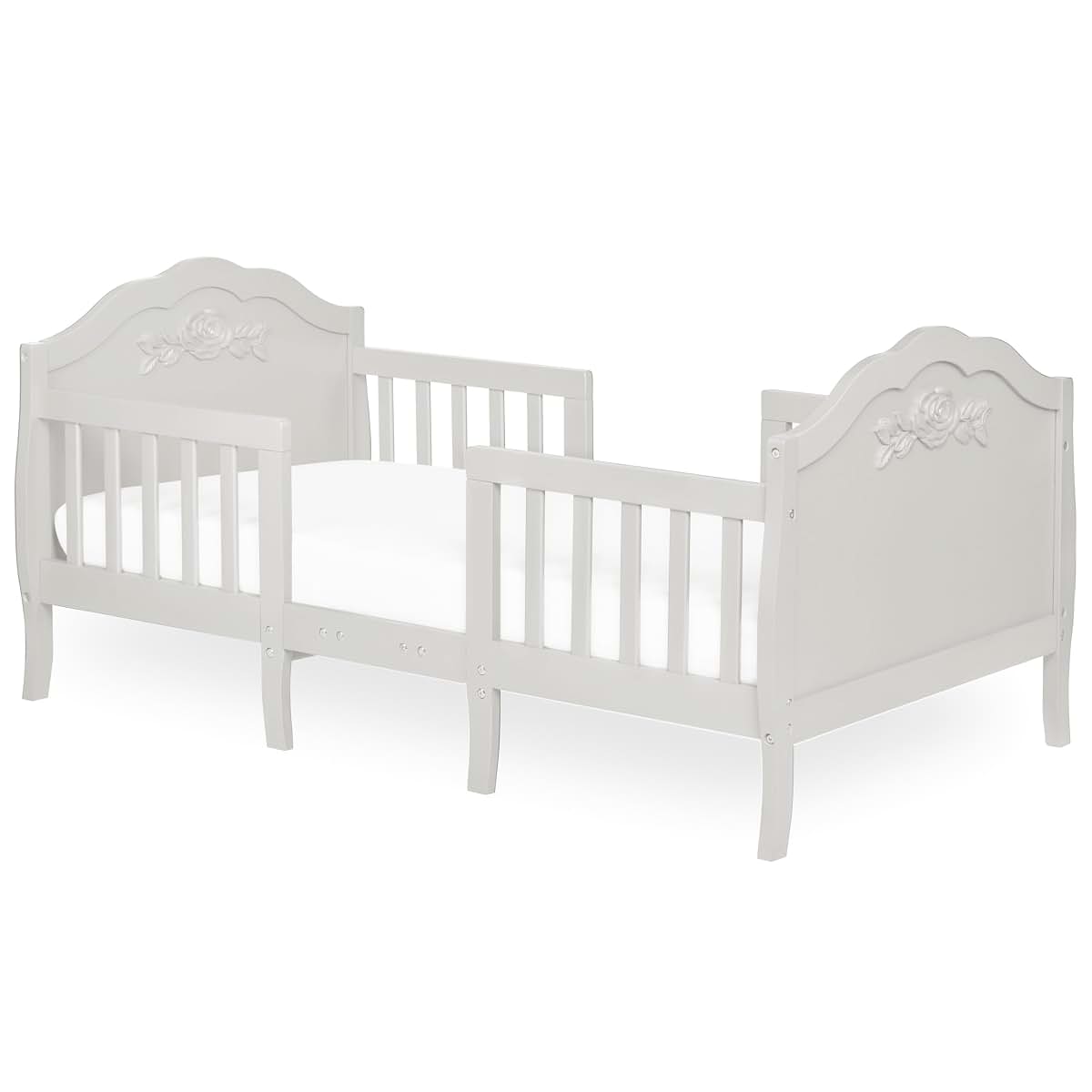 SweetPea Baby Rose 3-in-1 Convertible Toddler Bed in Platinum