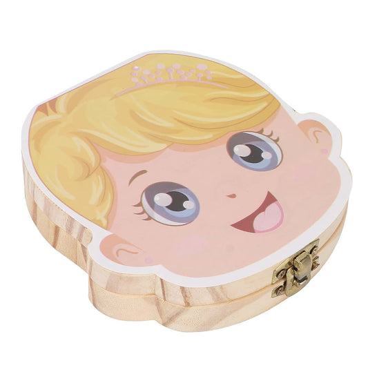 BabyOneStop Baby Wooden Tooth Box With Individual Holes For Primary Teeth Keepsake Type 2