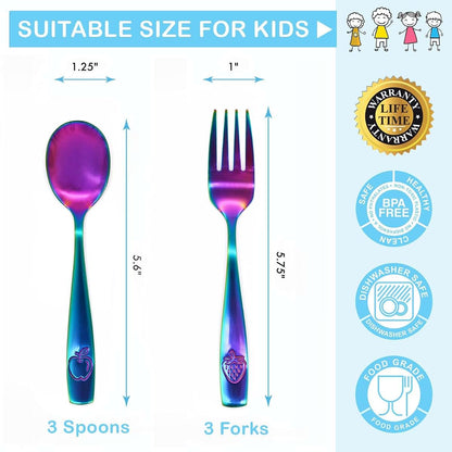 Stainless Steel Kids Utensil Set for Children (12 Pieces)