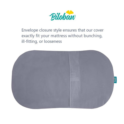 Biloban Bassinet Mattress Cover for Halo Bassinest Swivel Sleeper, 2 Pack Waterproof Microfiber Grey