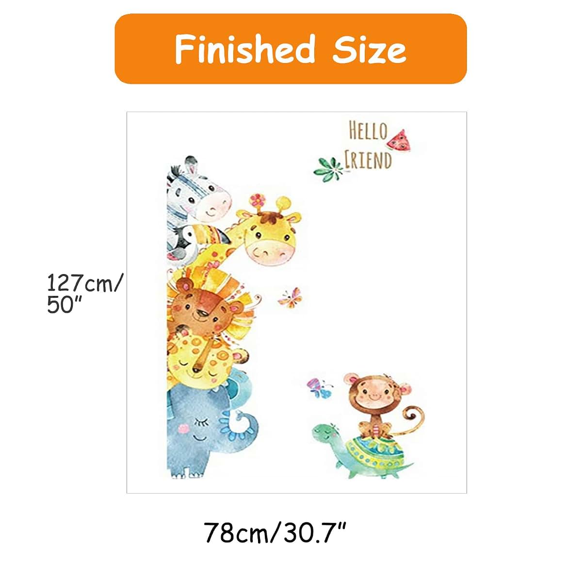 Wall Door Decals - Cute Safari Animal Woodland Decor for Rooms
