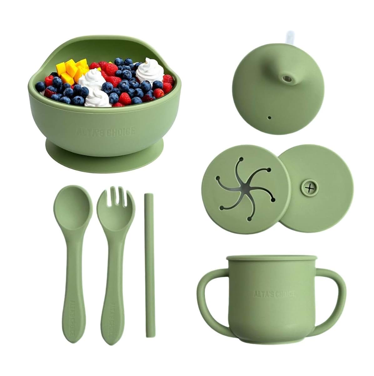 Alta's Choice Silicone Baby And Toddler Feeding Set With Suction Bowl