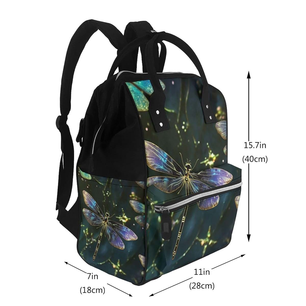 FHEBNDS Dragonfly Diaper Bag Essentials Travel Tote Nappy Backpack Large Capacity Mummy Backpack Multifunction (photo 2)