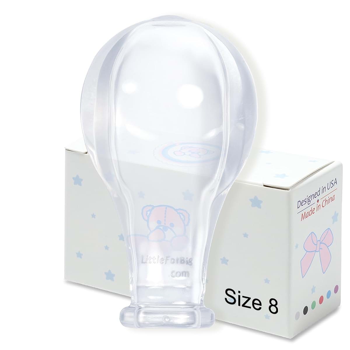 LittleForBig Adult Size 8 Candy Gloss Colorful Transparent Pacifier Nipple Replacements