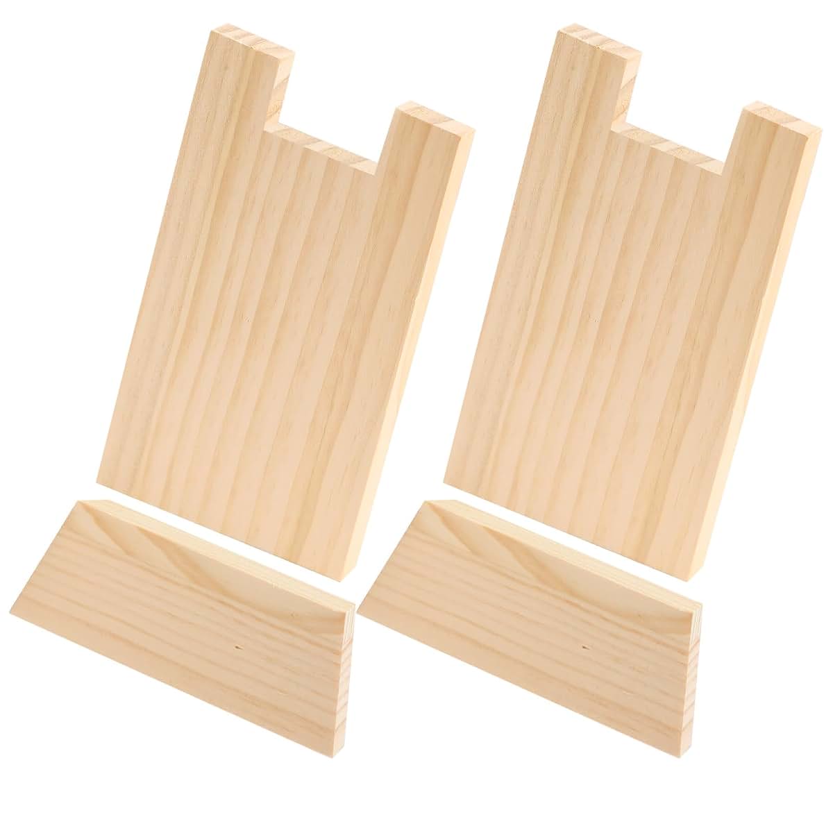 Wooden Couch Wall Stoppers 2 Pack, Adjustable Furniture Wall Protectors (Square)