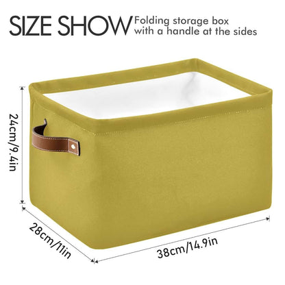 Maunzc Canvas Storage Bins with Leather Handles