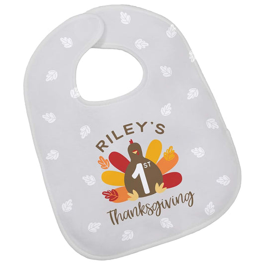 Personalization Universe First Thanksgiving Personalized Baby Bib