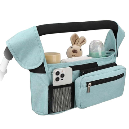 Homefy Stroller Organizer with Insulated Cup Holders, Universal Blue