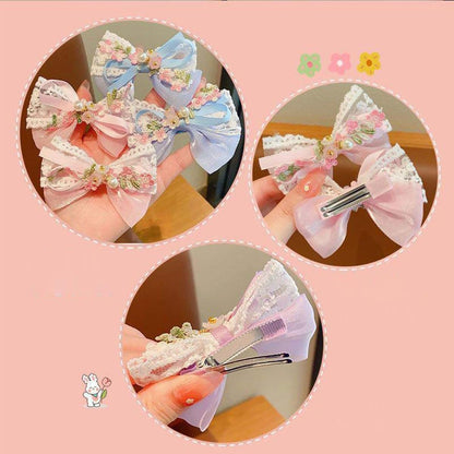 Ewanda Store 16 Pcs Kid Girls Pearl Bow Hair Clips