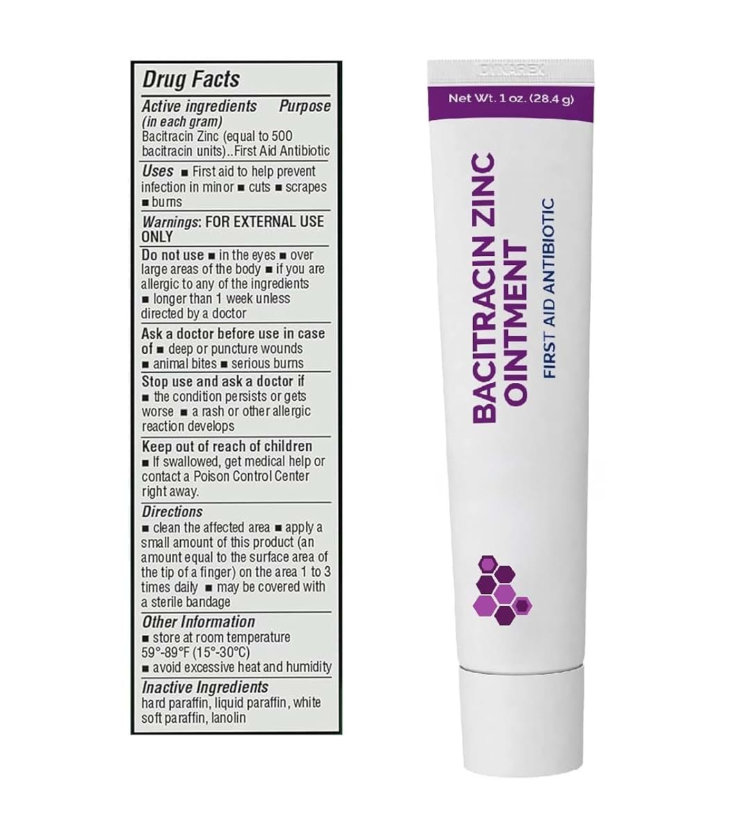 AmeriCan Goods 3/Pack Tubes Bacitracin Zinc Ointment Cream 1oz. Essential First-Aid Supplies Diaper Rash Relief Itchy (photo 2)