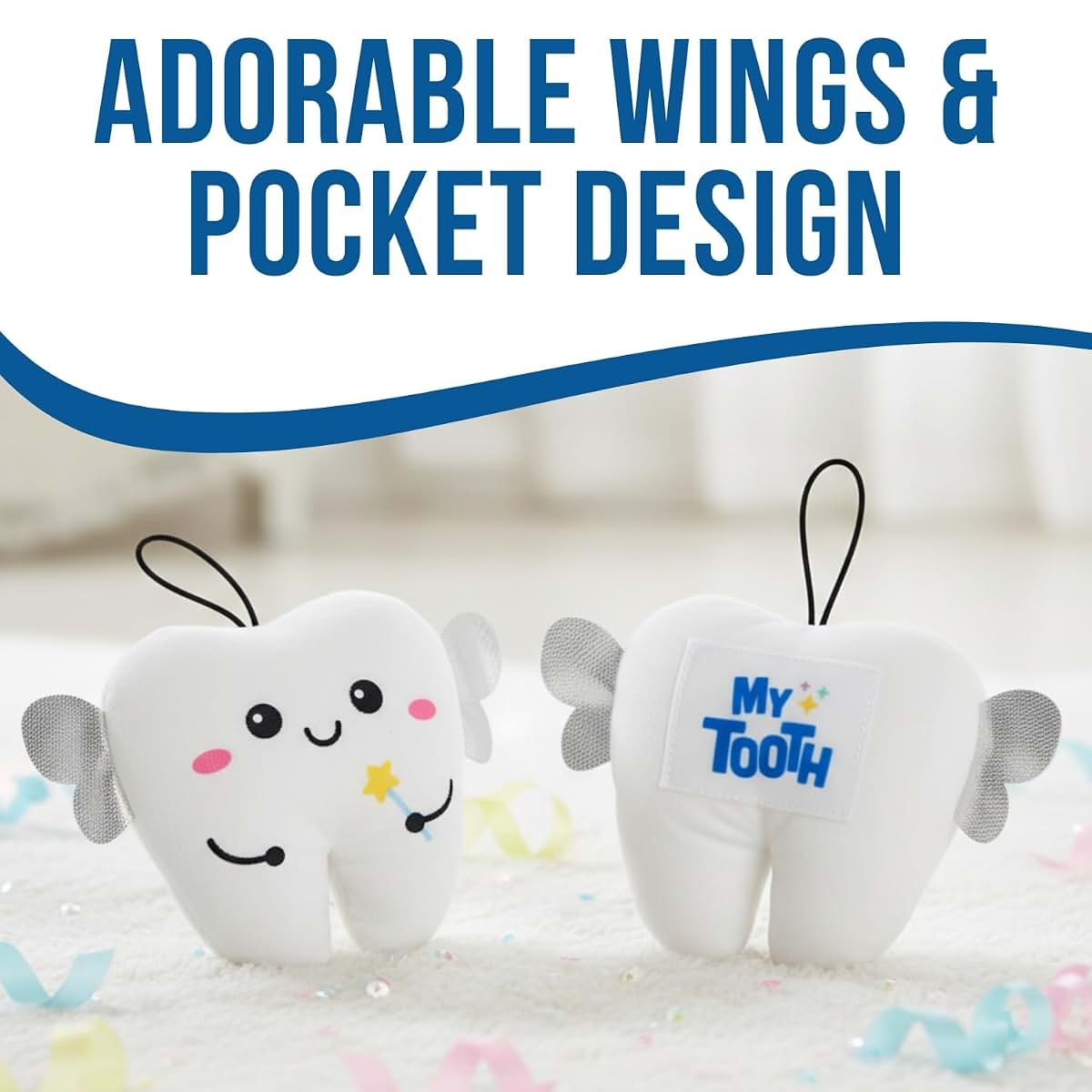 Fun Express Plush Tooth Fairy Pocket Pillow Doorknob Hangers