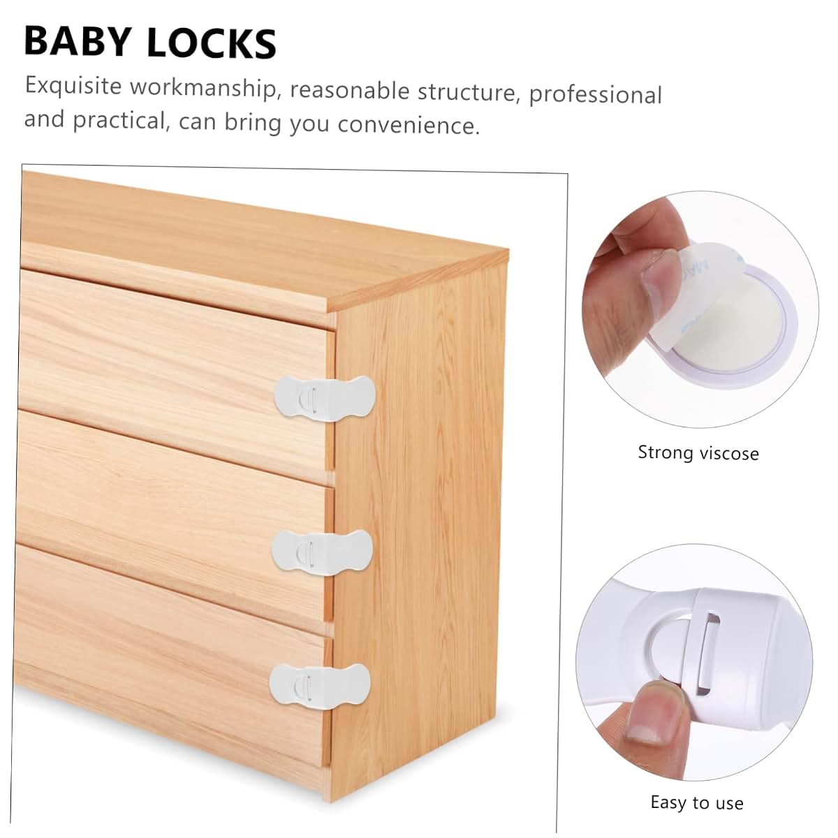 VICASKY Refrigerator Cabinet Lock Baby Proofing Latch