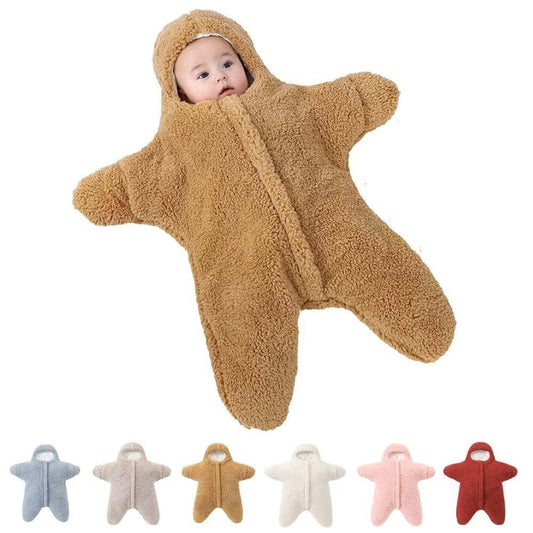 Baby Starfish Onesie Thick Fleece Swaddle Sleeping Sack