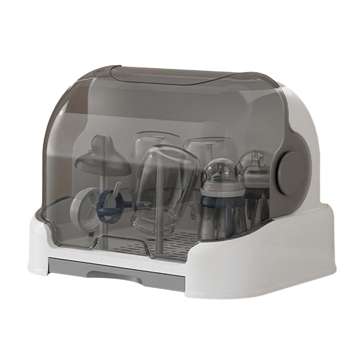 BabyOneStop Bottle Drying Rack with Lid - Gray